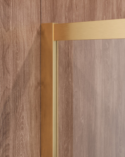 картинка Душевой уголок Cezares Molveno 100x100 MOLVENO-A-2-100-C-BORO-IV профиль Брашированное золото стекло прозрачное от магазина Сантехстрой