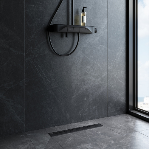 картинка W02SC-P11-050-01BM PrimeFlow Трап для душа линейный универс затвор Cut Gradient 50см цвет черн мат от магазина Сантехстрой