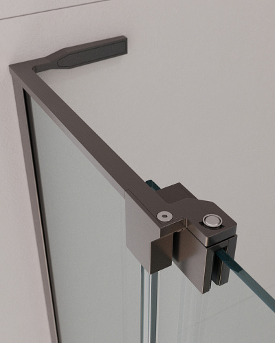 картинка Душевая дверь Cezares Slider 90 SLIDER-B-1-80/90-C-GM профиль Оружейнная сталь стекло прозрачное от магазина Сантехстрой