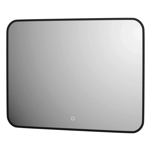 картинка Зеркало Defesto AURA DF 2977SH 80х60 см, с LED-подсветкой, сенсорный выключатель, теплый белый свет, рама черная от магазина Сантехстрой