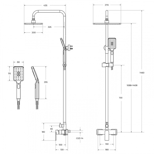 картинка Душевая система Cezares Slider SLIDER-CD-01 Хром от магазина Сантехстрой