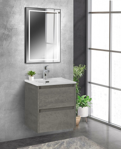 картинка Зеркало BelBagno Kraft 50 SPC-KRAFT-500-800-LED-TCH-WARM-NERO с подсветкой Черное с сенсорным выключателем и подогревом от магазина Сантехстрой