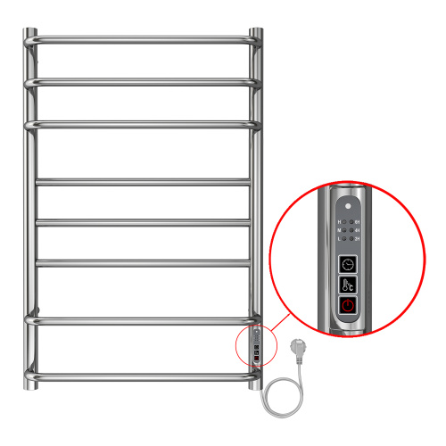 картинка Полотенцесушитель электрический AZARIO MILAN 500/800 8 секций, диммер справа, хром (AZ90858) от магазина Сантехстрой