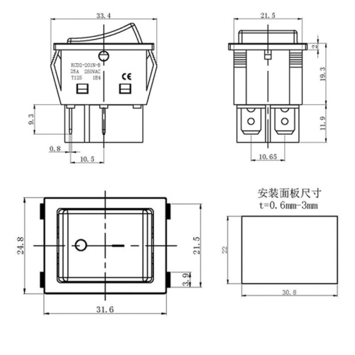 картинка Выключатель клавишный 250V 25А (4с) ON-OFF красный с подсветкой (RWB-502) REXANT от магазина Сантехстрой