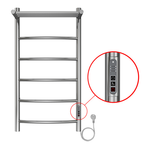 картинка Полотенцесушитель электрический AZARIO VERONA 400/800 5 секций, с полкой, диммер справа, хром (AZ04848P) от магазина Сантехстрой