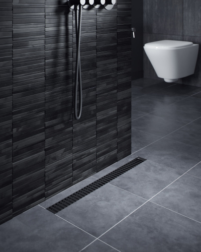 картинка Душевой лоток TIMO Drain System 700 с вставкой "lines", Чёрный (DS230107/03) от магазина Сантехстрой