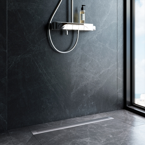 картинка W02SC-P11-080-01SB PrimeFlow Трап для душа линейный универс затвор Cut Gradient 80см цвет сталь мат от магазина Сантехстрой