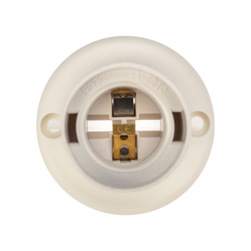 картинка Патрон пластиковый настенный Е27 прямой,  белый REXANT от магазина Сантехстрой