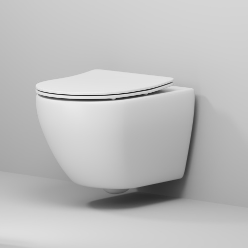 картинка Унитаз подвесной Grossman GR-4457MSQ (520х360х320) безободковый,смыв торнадо,белый матовый с тонкой крышкой,микролифт,1 место от магазина Сантехстрой