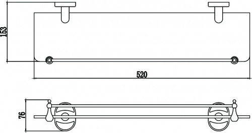 картинка Полка прямая (стеклянная) 50 см Savol 70 (S-007091) от магазина Сантехстрой