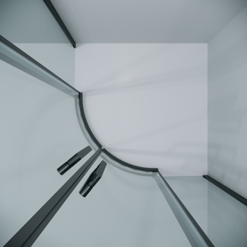 картинка Душевое ограждение Grossman Classic 301.K33.04.9090.21.00 (90х90х195) четверть круга,раздвижная,черный матовый,стекло прозрачное, 1 место от магазина Сантехстрой