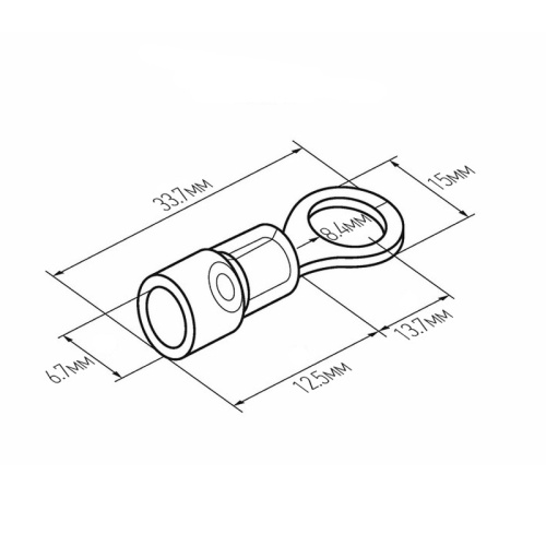 картинка Наконечник кольцевой изолированный термоусаживаемый ø 8.4 мм 4-6 мм² (НКи-т 6.0-8/НКи-т5,5-8) желтый REXANT от магазина Сантехстрой