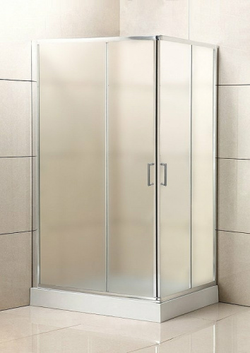 картинка Душевой уголок BelBagno Uno 100х90 UNO-195-AH-2-100/90-P-Cr профиль Хром стекло рифленое от магазина Сантехстрой