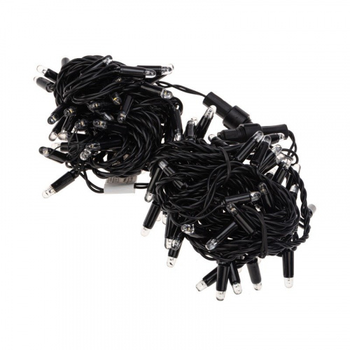 картинка Гирлянда Нить 10м,  постоянное свечение,  черный ПВХ,  230В,  цвет Белый от магазина Сантехстрой