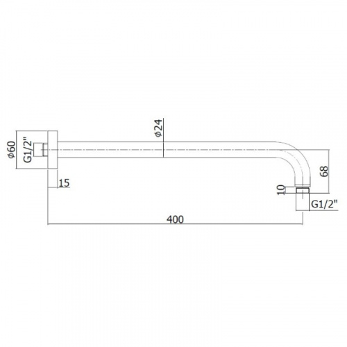 картинка Кронштейн для верхнего душа 400 мм Paffoni Lusso ZSOF034HG от магазина Сантехстрой