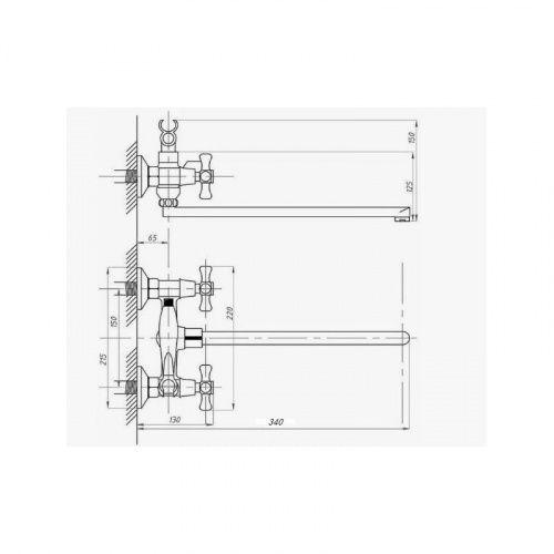фото смеситель для ванны d-lin d146819-f, хром