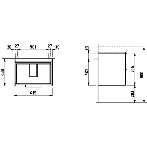 картинка Laufen Pro S Раковина 650х465х95 мм,подвесная/для базы, с 1 отв. под смесит, цвет: белый (Последние 6шт продаем с базой 4.0229.2.110.26) от магазина Сантехстрой