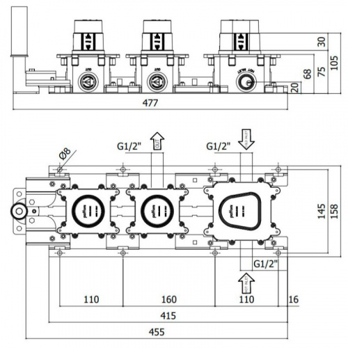 картинка Скрытый термостат Paffoni Modular Box MDBOX000 от магазина Сантехстрой