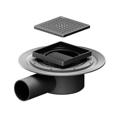 картинка W01BD-P11-010-01BM MasterFlow Трап для душа точечный универс затвор Cut Gradient 10см цвет черн мат от магазина Сантехстрой