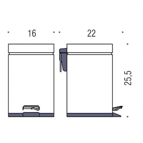 картинка Colombo Black&White Ведро с крышкой и педалью, 3л, цвет:  хром от магазина Сантехстрой