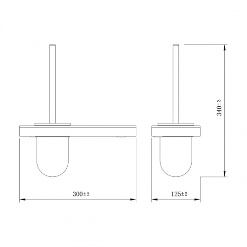 картинка Ёршик для унитаза Lemark GLASS LINE с держателем и полкой, чёрный матовый/черное стекло (9762033) от магазина Сантехстрой