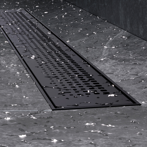 картинка W02SC-P11-070-01BM PrimeFlow Трап для душа линейный универс затвор Cut Gradient 70см цвет черн мат от магазина Сантехстрой