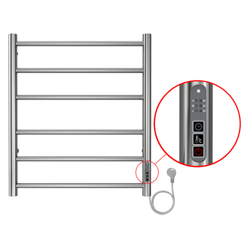 картинка Полотенцесушитель электрический AZARIO PARMA 500/600 6 секций, диммер справа, хром (AZ10856) от магазина Сантехстрой