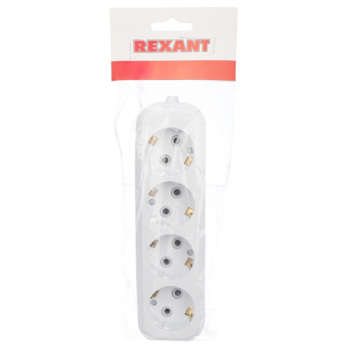 картинка Колодка 4 гнезда c заземлением REXANT от магазина Сантехстрой