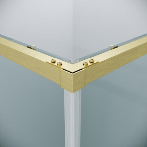 картинка Душевая перегородка 1/2 Grossman Galaxy 1/2.K33.01.90.32.00 (90х195) золото сатин,стекло прозрачное, 1 место от магазина Сантехстрой