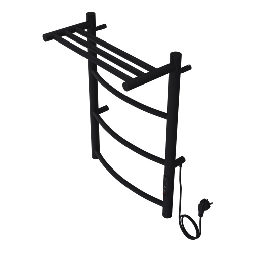 картинка Полотенцесушитель электрический AZARIO VERONA 400/600 3 секции, с полкой, диммер справа, черный (AZ04846PB) от магазина Сантехстрой