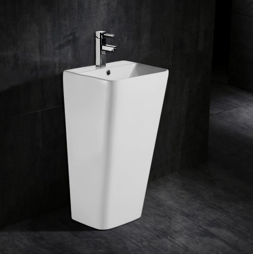 картинка Раковина напольная Azario FRETTA SQUARE 38х44х83.5 Белый (AZ-302) от магазина Сантехстрой