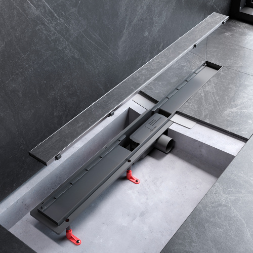 картинка W02SC-U11-090-04SB PrimeFlow Трап для душа линейный универс затвор Tile 90см цвет сталь мат от магазина Сантехстрой