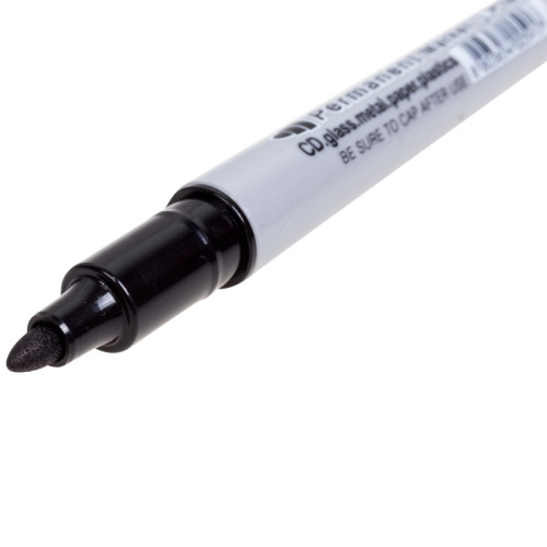 картинка Маркер перманентный двухсторонний Multi Marker Twin 2мм/1мм,  черный,  пулевидный Crown от магазина Сантехстрой