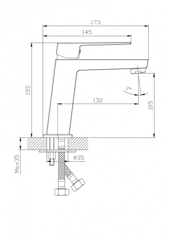 картинка Смеситель для умывальника RUSH Thira (TR3635-12Grey) от магазина Сантехстрой