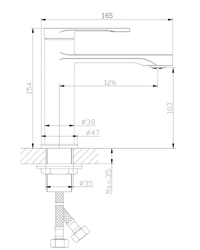 картинка Orange VESPER M10-021cr однозахватный смеситель для раковины, хром от магазина Сантехстрой