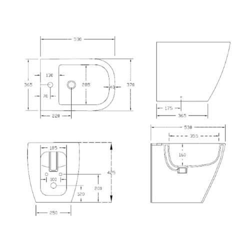 картинка Artceram/Hidra Faster Биде напольное 37х53 см, с креплением. с 1 отв под смеситель, цвет белый (не производится!) СПЕЦЦЕНА с нашкго склада!! от магазина Сантехстрой
