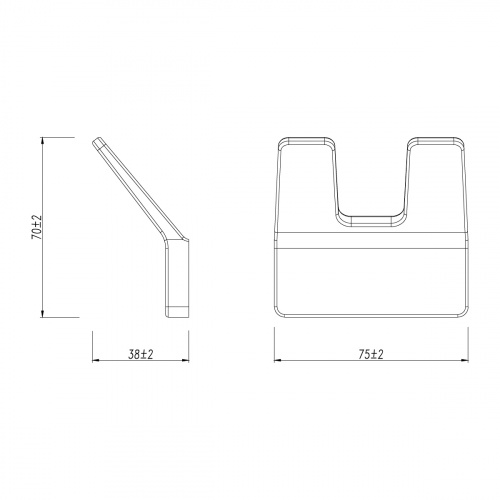 картинка Крючок двойной Lemark SMOOTH LINE для полотенец и халатов, графит (9716006) от магазина Сантехстрой