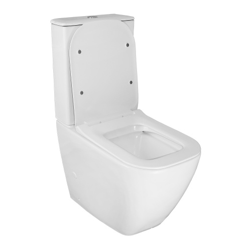 картинка Унитаз-компакт Azario MIRADA S 385х620х920 напольный, безободковый в комплекте с бачком и сиденьем микролифт, белый (AZ-1288A) от магазина Сантехстрой