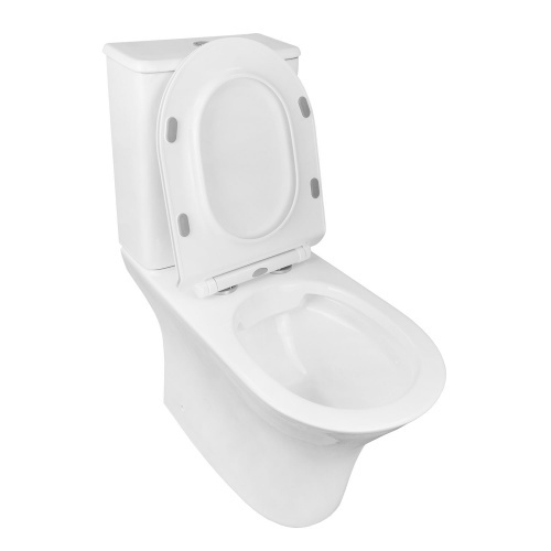 картинка Унитаз напольный AZARIO FRETTA ROUND 650x340x770 безободковый в комплекте с бачком и сиденьем микролифт (AZ-7121) от магазина Сантехстрой