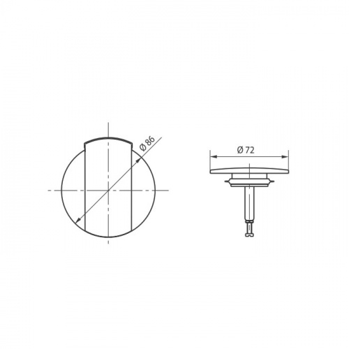 картинка SANIT Узел слива (ручка и пробка) для слива-перелива (35.045.00..0000) 831/841, цвет белый RAL9010 (Крем) от магазина Сантехстрой