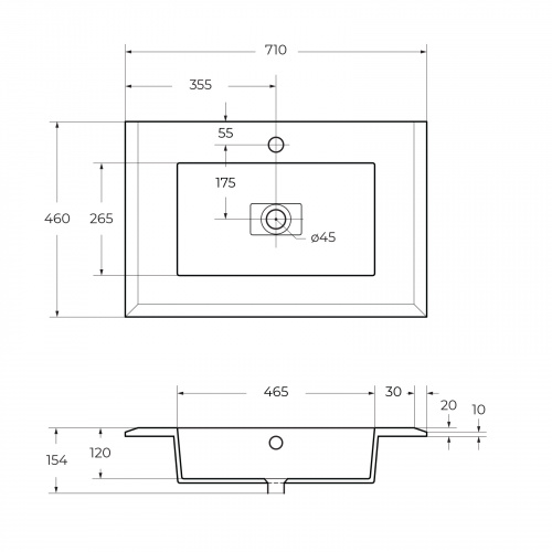 картинка Раковина из искусственного мрамора CEZARES 50212 Bianco opaco от магазина Сантехстрой