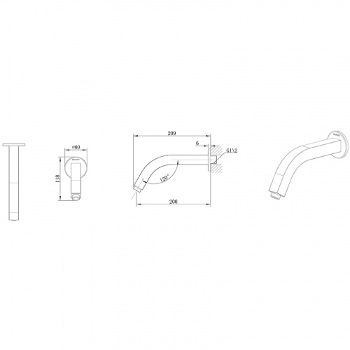 картинка Кронштейн для верхнего душа Bravat D315BW Черный матовый от магазина Сантехстрой