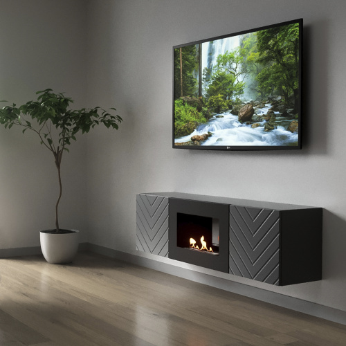 картинка Тумба с биокамином Firelight BFP/P-1400V графит от магазина Сантехстрой