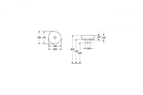 картинка Раковина накладная Villeroy & Boch Antao 400x395x145 мм, цвет Pure Black 4A72 40 R7 00337443 от магазина Сантехстрой