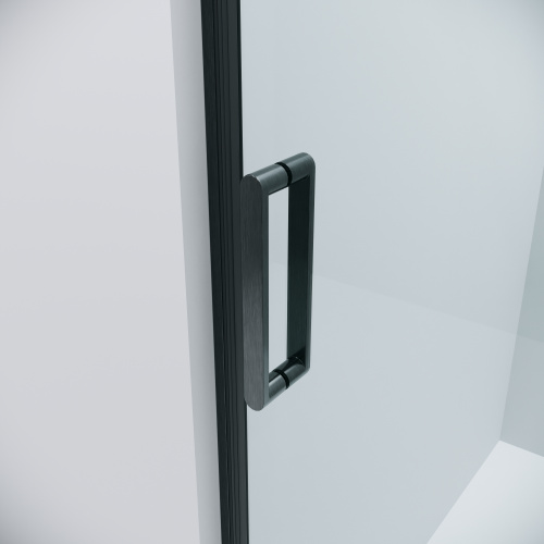 картинка Дверь в нишу 100.K33.04.110.42.00 Classic (110*195) графит сатин, стекло прозрачное, 1 место от магазина Сантехстрой