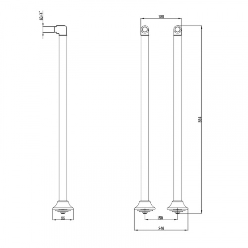 картинка Комплект колонн Lemark LM8565B для установки смесителя на пол ванны от магазина Сантехстрой