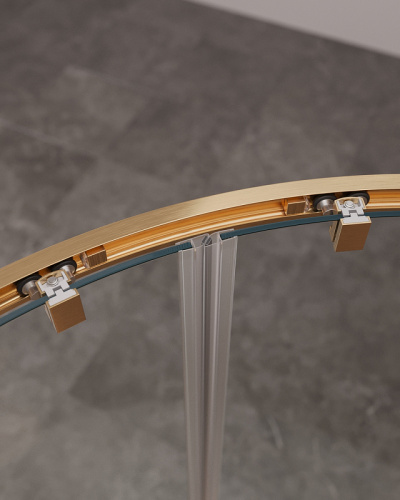 картинка Душевой уголок Cezares Molveno 90x90 MOLVENO-R-2-90-C-BORO-IV профиль Брашированное золото стекло прозрачное от магазина Сантехстрой