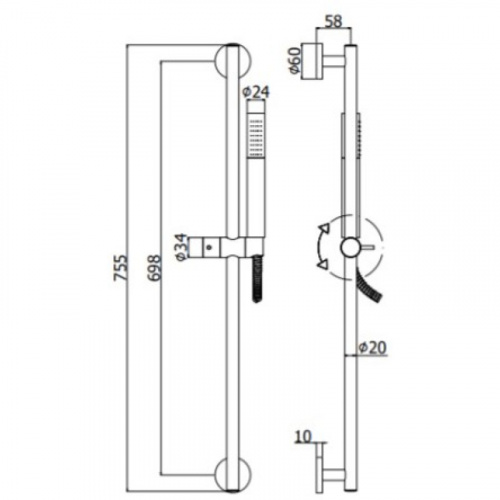 картинка Душевой гарнитур Paffoni Life ZSAL135HG от магазина Сантехстрой