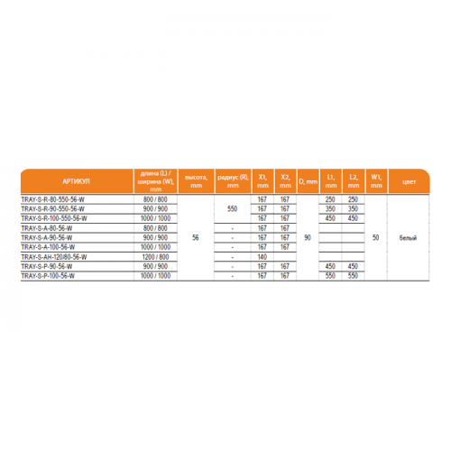 картинка Поддон встраиваемый Cezares Tray TRAY-S-R-90-550-56-W белый от магазина Сантехстрой
