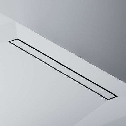 картинка W01SC-U11-090-04BM MasterFlow Трап для душа линейный универс затвор Tile 90см цвет черн мат от магазина Сантехстрой